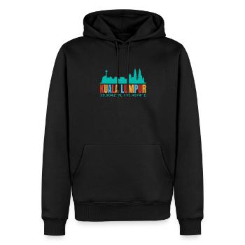 Kuala Lumpur - Sweat à capuche Premium bio Homme - noir - Devant - Nico (187cm)