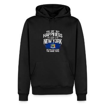 New York - Sweat à capuche Premium bio Homme - noir - Devant - Nico (187cm)