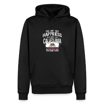 Kalifornien - Männer Premium Bio Hoodie - Schwarz - Vorne - Nico (187cm)
