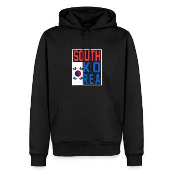 Südkorea - Männer Premium Bio Hoodie - Schwarz - Vorne - Nico (187cm)
