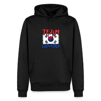 Südkorea - Männer Premium Bio Hoodie - Schwarz - Vorne - Nico (187cm)