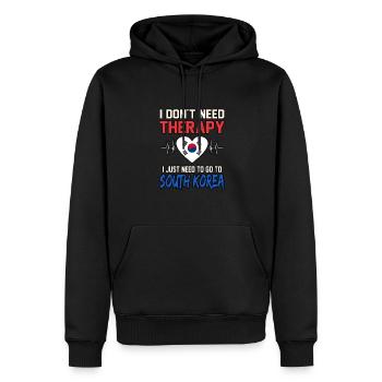 Südkorea - Männer Premium Bio Hoodie - Schwarz - Vorne - Nico (187cm)