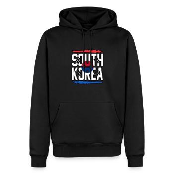 Südkorea - Männer Premium Bio Hoodie - Schwarz - Vorne - Nico (187cm)
