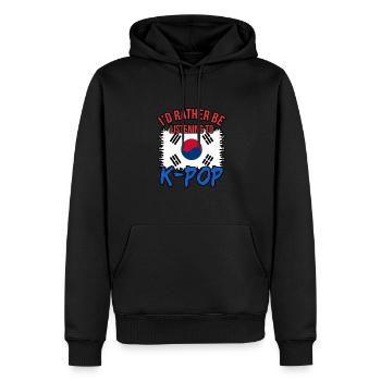 Südkorea - Männer Premium Bio Hoodie - Schwarz - Vorne - Nico (187cm)