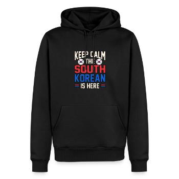 Südkorea - Männer Premium Bio Hoodie - Schwarz - Vorne - Nico (187cm)
