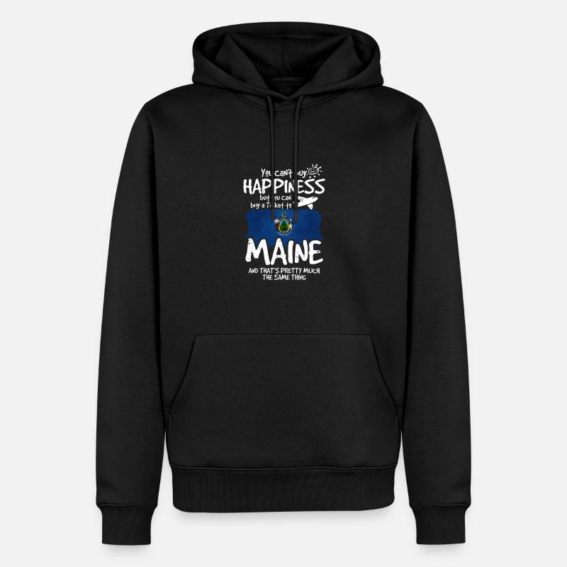 Maine - Männer Premium Bio Hoodie - Schwarz