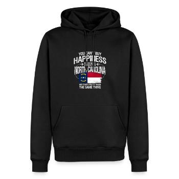 North Carolina - Männer Premium Bio Hoodie - Schwarz - Vorne - Nico (187cm)