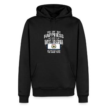 West Virginia - Männer Premium Bio Hoodie - Schwarz - Vorne - Nico (187cm)