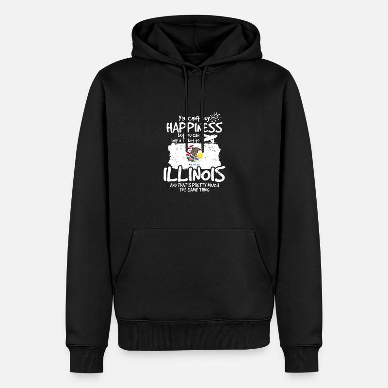 Illinois - Männer Premium Bio Hoodie - Schwarz