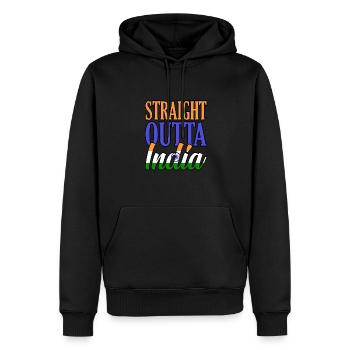 Indien - Männer Premium Bio Hoodie - Schwarz - Vorne - Nico (187cm)