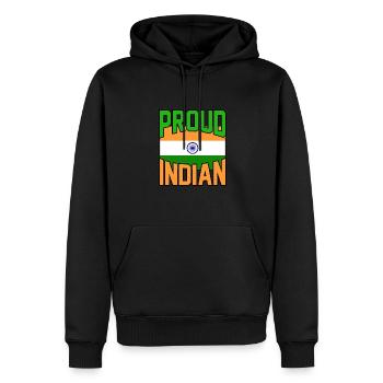 Indien - Männer Premium Bio Hoodie - Schwarz - Vorne - Nico (187cm)