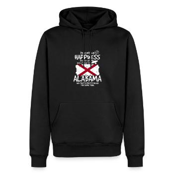 Alabama - Männer Premium Bio Hoodie - Schwarz - Vorne - Nico (187cm)