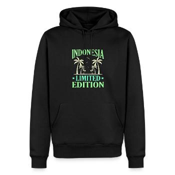 Indonésie - Sweat à capuche Premium bio Homme - noir - Devant - Nico (187cm)