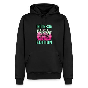 Indonésie - Sweat à capuche Premium bio Homme - noir - Devant - Nico (187cm)