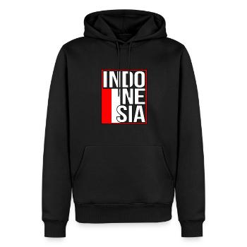 Indonésie - Sweat à capuche Premium bio Homme - noir - Devant - Nico (187cm)