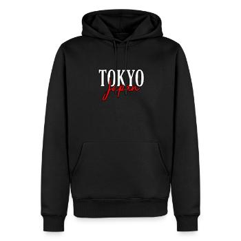 Japan - Männer Premium Bio Hoodie - Schwarz - Vorne - Nico (187cm)