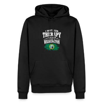 Washington - Sweat à capuche Premium bio Homme - noir - Devant - Nico (187cm)