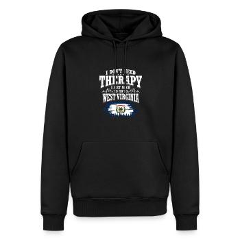 West Virginia - Männer Premium Bio Hoodie - Schwarz - Vorne - Nico (187cm)