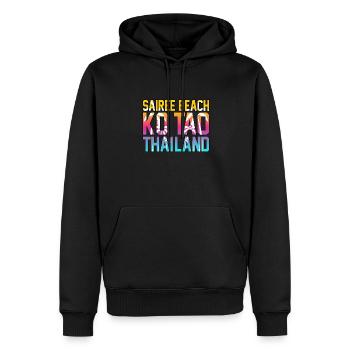 Thaïlande - Sweat à capuche Premium bio Homme - noir - Devant - Nico (187cm)