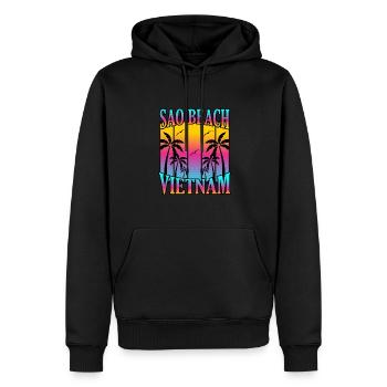 Vietnam - Männer Premium Bio Hoodie - Schwarz - Vorne - Nico (187cm)