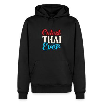 Thaïlande - Sweat à capuche Premium bio Homme - noir - Devant - Nico (187cm)
