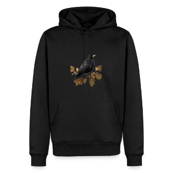 Amsel - Männer Premium Bio Hoodie - Schwarz - Vorne - Nico (187cm)