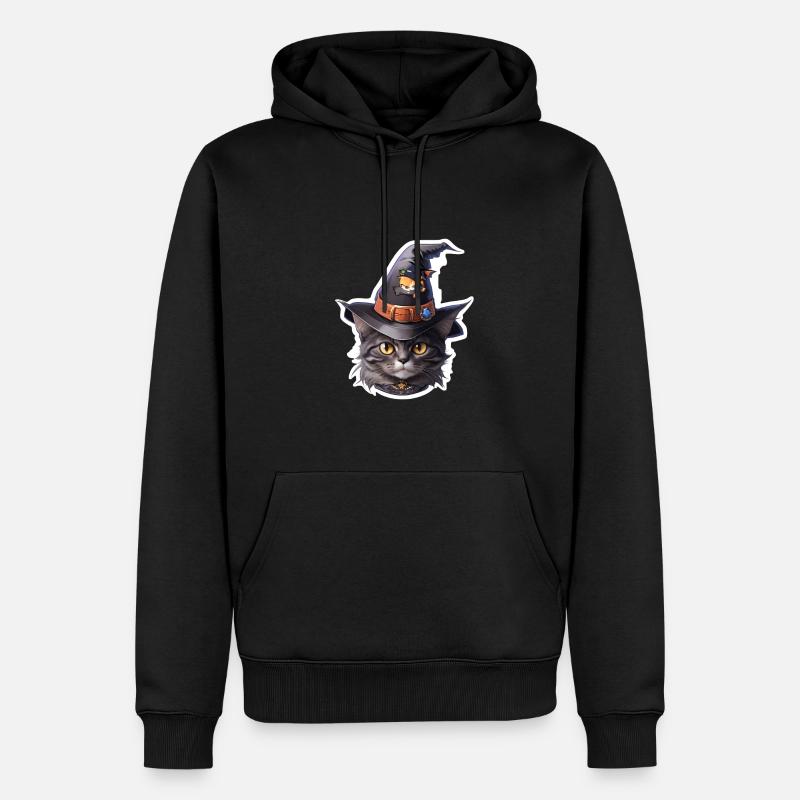 Chat d’Halloween - Sweat à capuche Premium bio Homme - noir