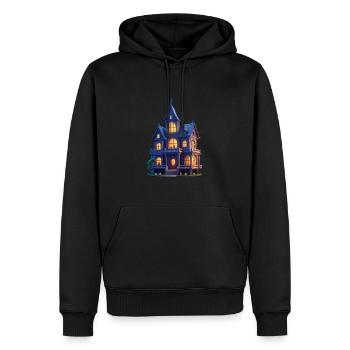 Gruselhaus - Männer Premium Bio Hoodie - Schwarz - Vorne - Nico (187cm)