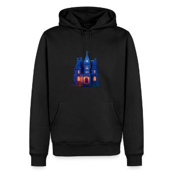 Gruselhaus Halloween - Männer Premium Bio Hoodie - Schwarz - Vorne - Nico (187cm)