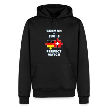 German Swiss Puzzle - Men’s Premium Organic Hoodie - black - Front - Nico (187cm)
