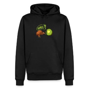 Kiwi meets Kiwi gift for a - Men’s Premium Organic Hoodie - black - Front - Nico (187cm)