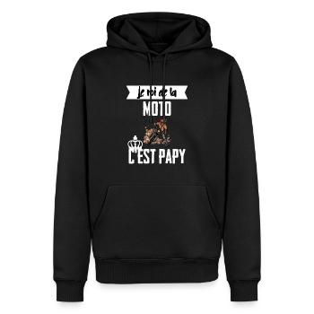 Le roi de la moto c'est papy t-shirt grand-père - Sweat à capuche Premium bio Homme - noir - Devant - Nico (187cm)