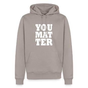 You matter - Männer Premium Bio Hoodie - Taupe - Vorne - Nico (187cm)