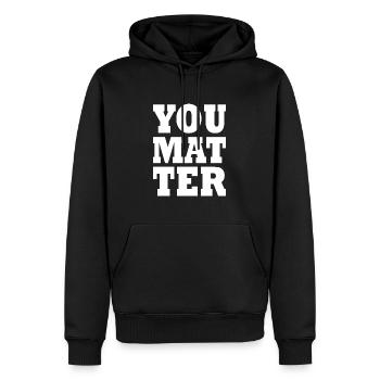 You matter - Männer Premium Bio Hoodie - Schwarz - Vorne - Nico (187cm)