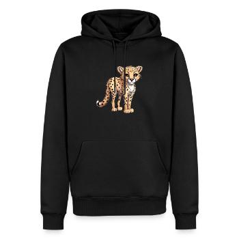 Young Cheetah - Men’s Premium Organic Hoodie - black - Front - Nico (187cm)