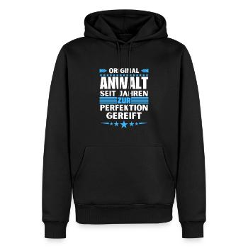 Lawyer matured to perfection - Men’s Premium Organic Hoodie - black - Front - Nico (187cm)