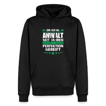 Lawyer matured to perfection - Men’s Premium Organic Hoodie - black - Front - Nico (187cm)