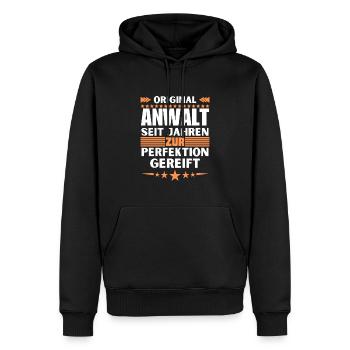 Lawyer matured to perfection - Men’s Premium Organic Hoodie - black - Front - Nico (187cm)