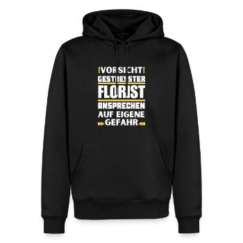 Gestresster Florist nicht ansprechen! - Männer Premium Bio Hoodie - Schwarz - Vorne - Nico (187cm)