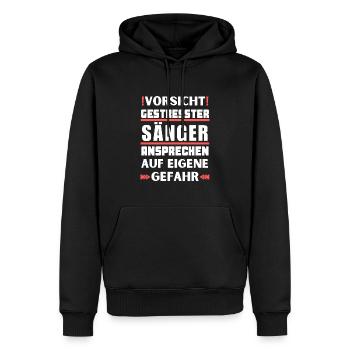 Gestresster Sänger nicht ansprechen! - Männer Premium Bio Hoodie - Schwarz - Vorne - Nico (187cm)