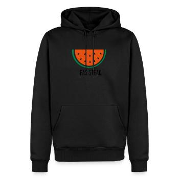 Kein Steak - Männer Premium Bio Hoodie - Schwarz - Vorne - Nico (187cm)