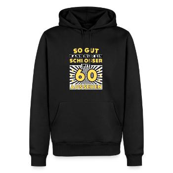 So gut kann nur ein Schlosser mit 60 aussehen - Männer Premium Bio Hoodie - Schwarz - Vorne - Nico (187cm)