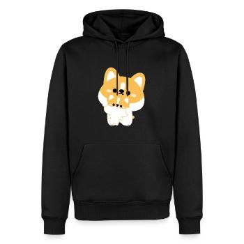 Corgi Couple - Sweat à capuche Premium bio Homme - noir - Devant - Nico (187cm)