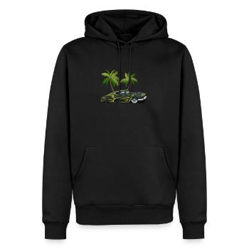 Palme Oldtimer Hot Rod alten Amerikaner - Männer Premium Bio Hoodie - Schwarz - Vorne - Nico (187cm)
