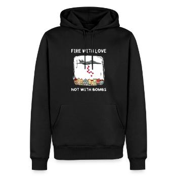 liberté paix anti-guerre solidarité pas de guerre paix - Sweat à capuche Premium bio Homme - noir - Devant - Nico (187cm)