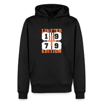 1979 anniversaire 43 ans anniversaire édition limitée - Sweat à capuche Premium bio Homme - noir - Devant - Nico (187cm)