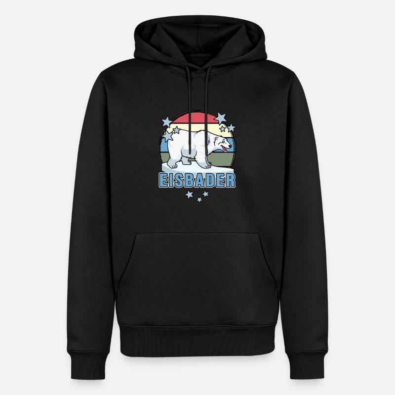 eisbader winterbad kälteresistent winterbader - Männer Premium Bio Hoodie - Schwarz