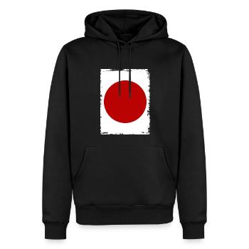 Japan Flagge Used Look Nihon Japanische Fahne - Männer Premium Bio Hoodie - Schwarz - Vorne - Nico (187cm)