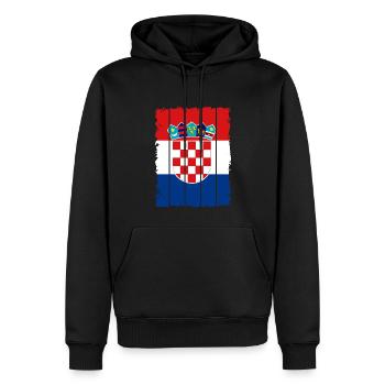 Kroatien Flagge Adria Zagreb Kroatische Fahne - Männer Premium Bio Hoodie - Schwarz - Vorne - Nico (187cm)
