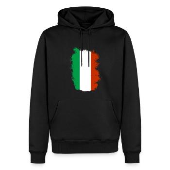 Drapeau italien vintage drapeau italien look usé - Sweat à capuche Premium bio Homme - noir - Devant - Nico (187cm)